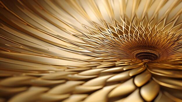 Close up view of a beautiful golden flower. Generative AI photo