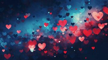 Floating hearts in the air. Generative AI photo