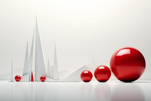 Cluster of red balls in a vibrant display. Generative AI photo