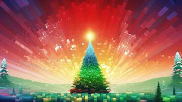 Joyful digital holiday radiating pixelated cheer. Generative AI photo