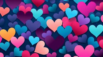 Hearts floating in the air. Generative AI photo