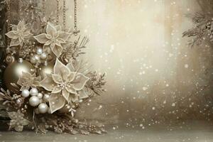 Intricate and delicate holiday decor against a backdrop. Generative AI photo