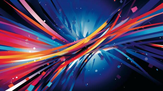 Energetic colorful background with dynamic elements. Generative AI photo
