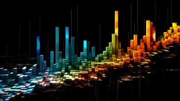 Line of colored bars. Generative AI photo