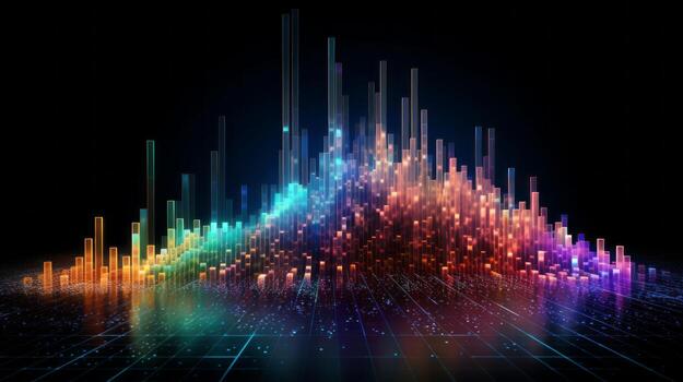 vistoso resumen con líneas y puntos generativo ai foto