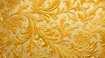 Elaborate gold pattern enhancing visual aesthetics. Generative AI photo