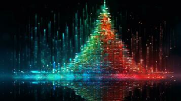 Digital Christmas concept infusing pixels. Generative AI photo