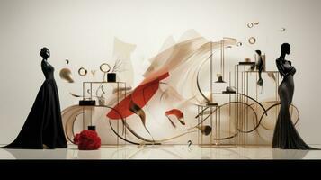 Artistic backdrop reflecting fashion and beauty allure. Generative AI photo
