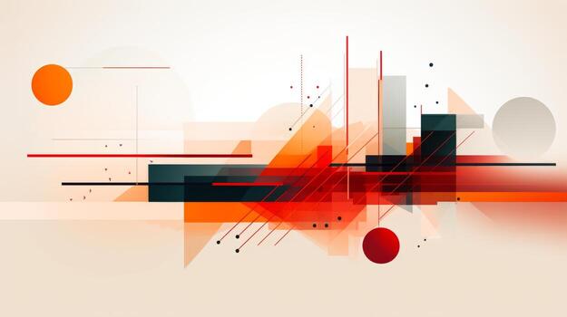 Abstract red and black design background. Generative AI photo
