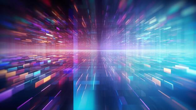 Futuristic technology essence in abstract backdrop. Generative AI photo