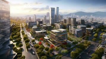 Urban development celebration. Generative AI photo