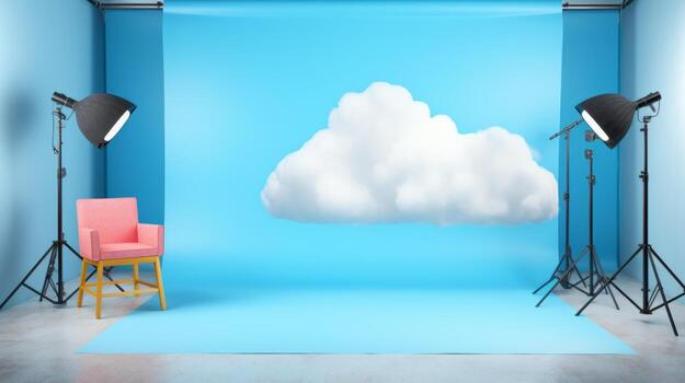 Sky blue canvas, ideal for brightening designs. Generative AI photo