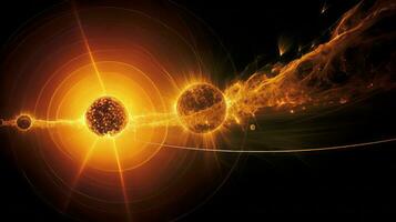 Solar system with four planets. Generative AI photo
