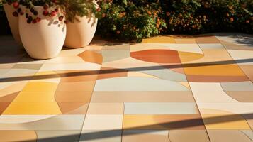 Radiant outdoor pattern, a burst of Earth's colors and shapes. Generative AI photo