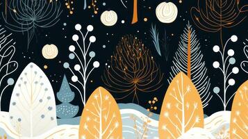 Magical holiday pattern, seasonal aesthetics. Generative AI photo
