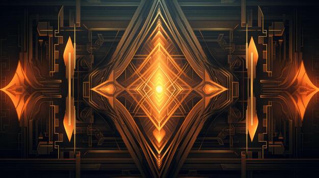 Geometric Symmetry Art. Generative AI photo