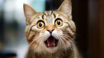 Kitty's Hilarious Startled Expression. Generative AI photo