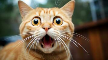 Chuckle Worthy Cat's Funny Expression. Generative AI photo