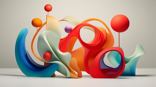 Artfully crafted 3D visual, colorful symphony. Generative AI photo