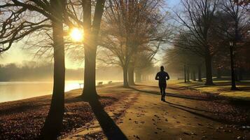 vigorizante Mañana correr. generativo ai foto