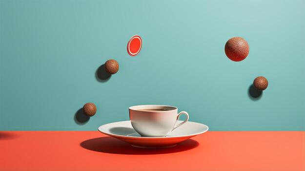 Effortless floating object illusion. Generative AI photo