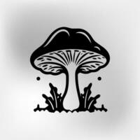 mushrooms in a mushroom forest on a white background vector