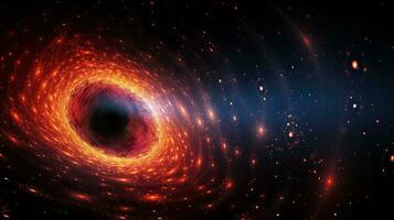 Vivid illustration black hole event horizon. Generative AI photo