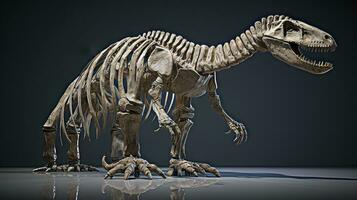 Brontosaurus skeleton reconstruction. Generative AI photo