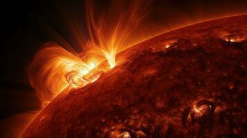 The sun's atmosphere up close. Generative AI photo