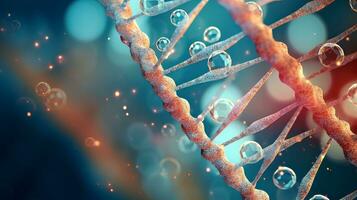 DNA with visible mutations. Generative AI photo