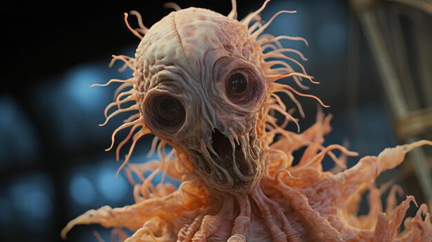 Mutated organism's appearance. Generative AI photo