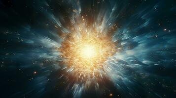 Cosmic explosion energy particles. Generative AI photo