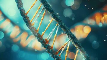 Mutated DNA strands. Generative AI photo