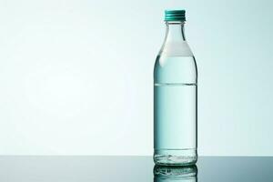 A solitary 3D water bottle, set against a minimalist white background AI Generated photo