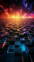 Vivid future geometry hexagons adorn horizon with captivating colors and modern aesthetics Vertical Mobile Wallpaper AI Generated photo