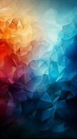 Chromatic triangular blend backdrop features colored triangles merging into captivating gradient designs Vertical Mobile Wallpaper AI Generated photo