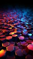 Color bursting abstraction technology waves entwine with dots, forming a vivid, captivating background Vertical Mobile Wallpaper AI Generated photo