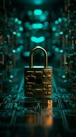 Encryption reinforces cybersecurity, safeguarding user privacy Vertical Mobile Wallpaper AI Generated photo