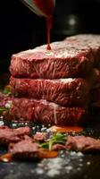 Expert butchers skillfully transform meat into mouthwatering hamburger patties through meticulous processing Vertical Mobile Wallpaper AI Generated photo