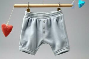 Front-facing presentation of sweet little baby pants for your admiration AI Generated photo