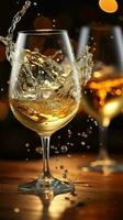 Bartenders closeup White wine flows gracefully Vertical Mobile Wallpaper AI Generated photo