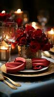Elegant table setting Ideal for parties Christmas Vertical Mobile Wallpaper AI Generated photo