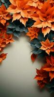 Graceful autumn frame Maple leaves gently drifting Vertical Mobile Wallpaper AI Generated photo