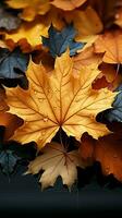 Natures artistry Autumn maple leaves Vertical Mobile Wallpaper AI Generated photo