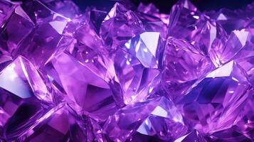 purple crystal gemstone background. AI Generated. photo