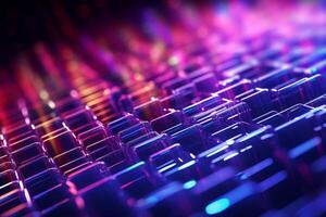 3d illustration of abstract background with glowing cubes. 3d rendering. . photo