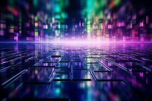 abstract technology background with glowing lines and dots. 3d render. . photo