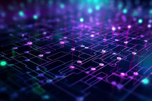 circuit board, technology background, computer generated abstract wallpaper, 3D rendering. . photo