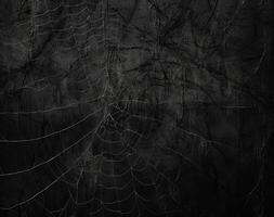 araña web en negro antecedentes para Víspera de Todos los Santos o horror concepto. ai generado. foto