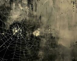 grunge background with space for text or image, spider web. AI Generated. photo